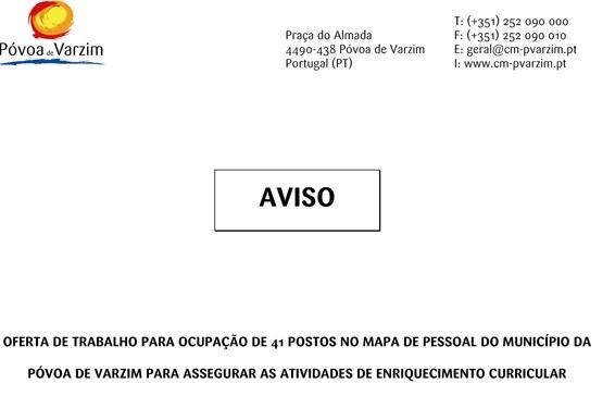 Aviso oferta de trabalho AEC: concurso aberto a partir de 8 de setembro