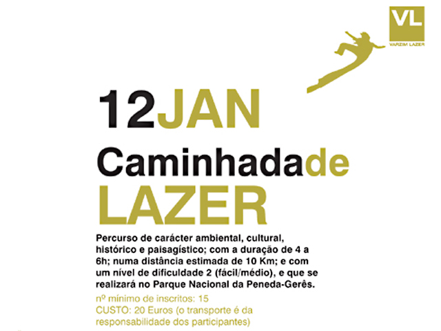 Caminhos de Lazer: actividade promovida pela Varzim Lazer realiza-se a 12 de Janeiro