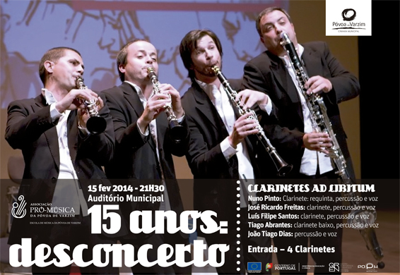 Clarinetes Ad Libitum assinala 15 anos em concerto na Póvoa de Varzim