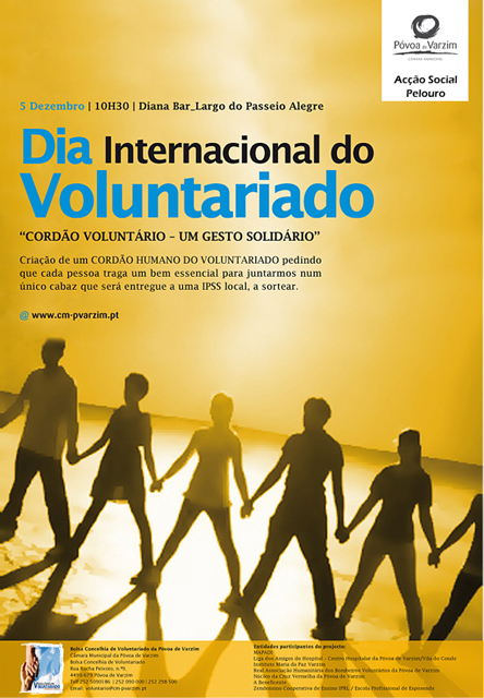 Acção Social assinala Dia Internacional do Voluntariado, 5 de Dezembro