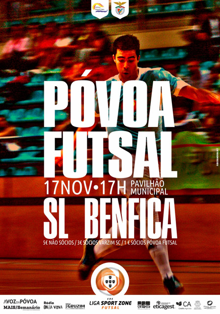 Póvoa Futsal recebe SL Benfica no próximo domingo