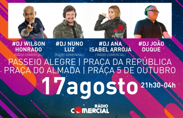 Wilson Honrado, Ana Isabel Arroja e Nuno Luz: estrelas da Rádio Comercial na Noite Branca