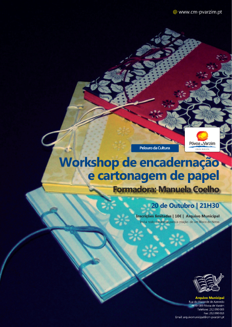 Workshop de Encadernação e Cartonagem de Papel, no Arquivo Municipal