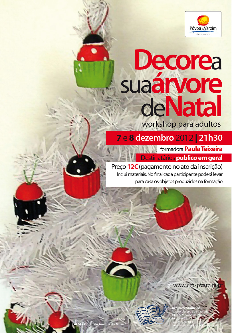 Cartaz Workshop arvores de Natal