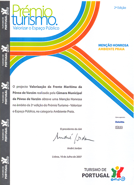 Diploma Prémio Turismo 2ª edição