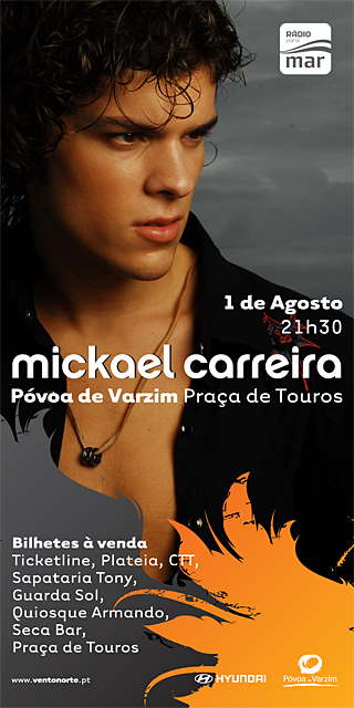 Mickael Carreira em concerto, na Póvoa de Varzim