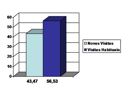 percentagem novos visitantes