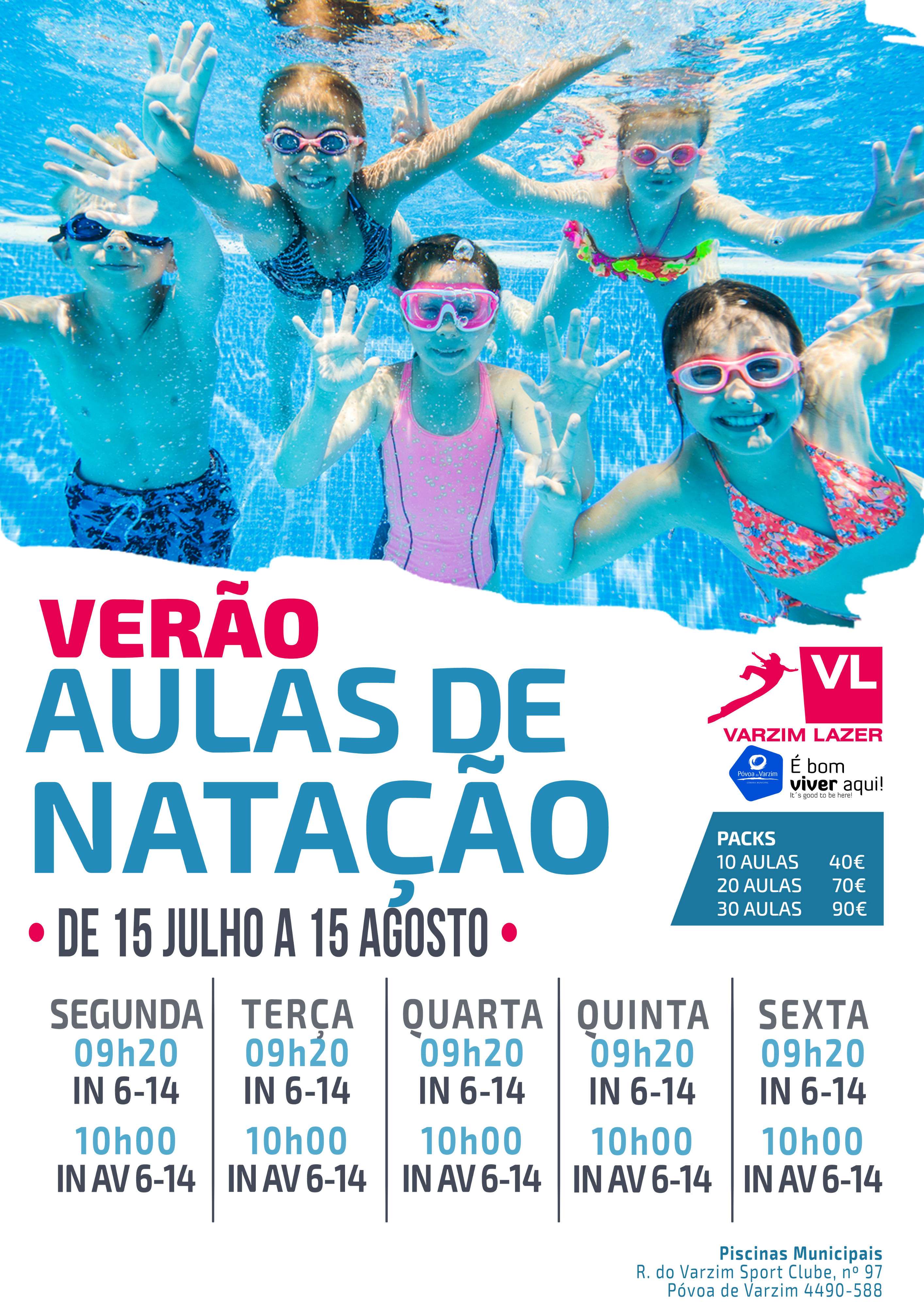 Aulas de Natação no verão