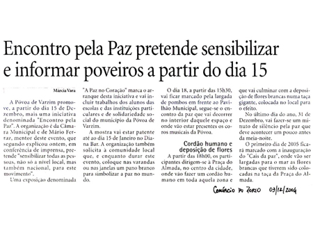 Recortes de Imprensa Encontro pela Paz 2004/2005 19
