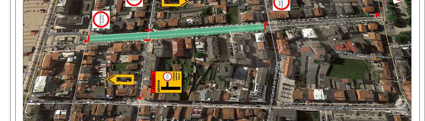 Avenida Santos Graça em obras: condicionamentos de trânsito