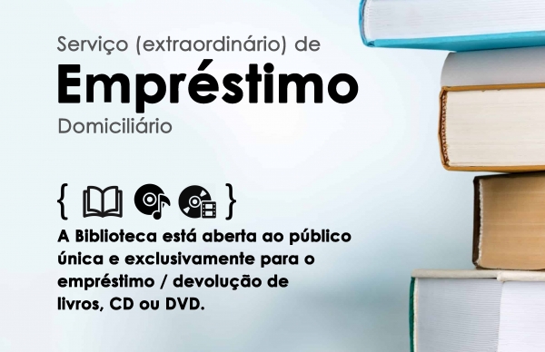 Biblioteca Municipal reativa serviço de empréstimo domiciliário de livros, CDs e DVDs