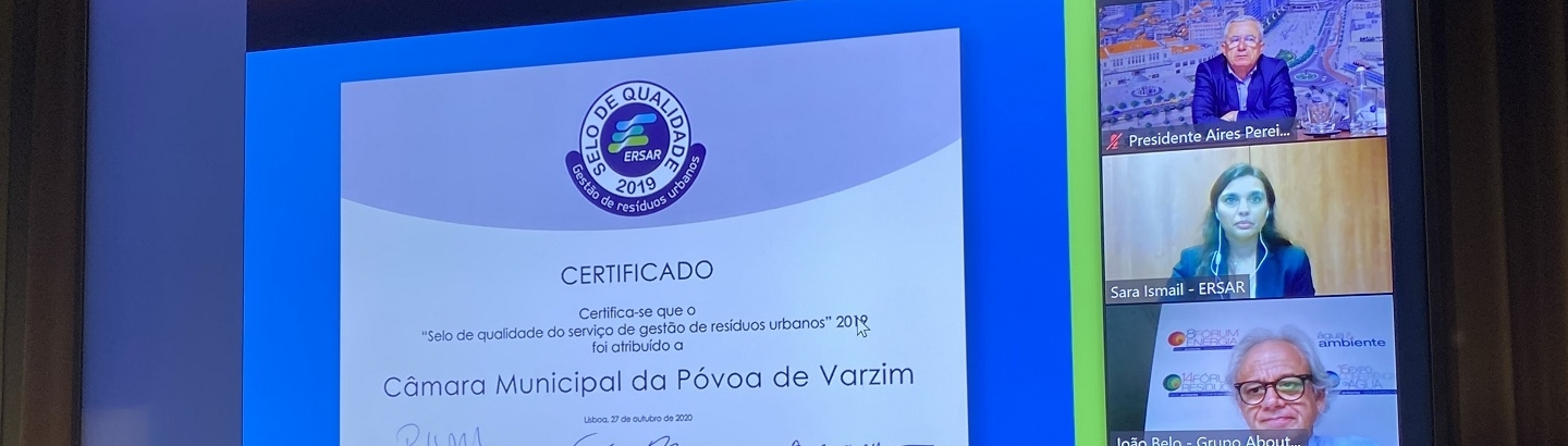 Póvoa de Varzim premiada pela qualidade de excelência da gestão de resíduos