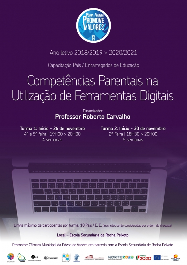 Município e Escola Secundária de Rocha Peixoto promovem “Competências Parentais na Utilização de Ferramentas Digitais”