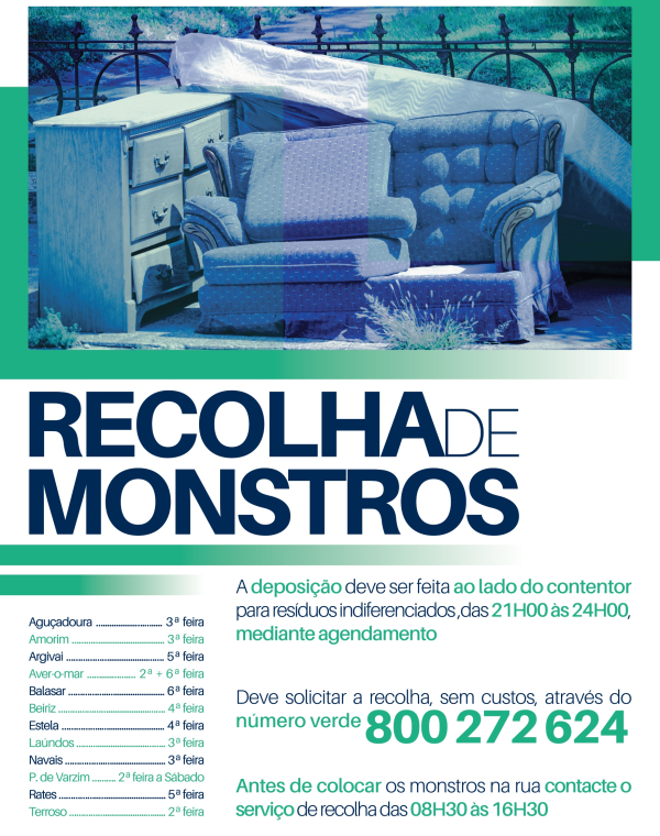 Hoje, há Recolha de Monstros Domésticos em Aver-o-Mar, Balasar e Póvoa de Varzim