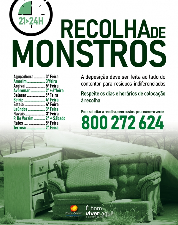 Hoje, há Recolha de Monstros Domésticos em Beiriz, Estela e Póvoa de Varzim