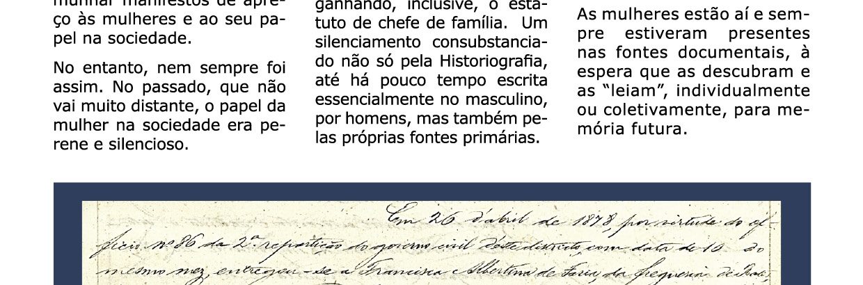 Arquivo Municipal destaca o papel da mulher na sociedade em Boletim Informativo