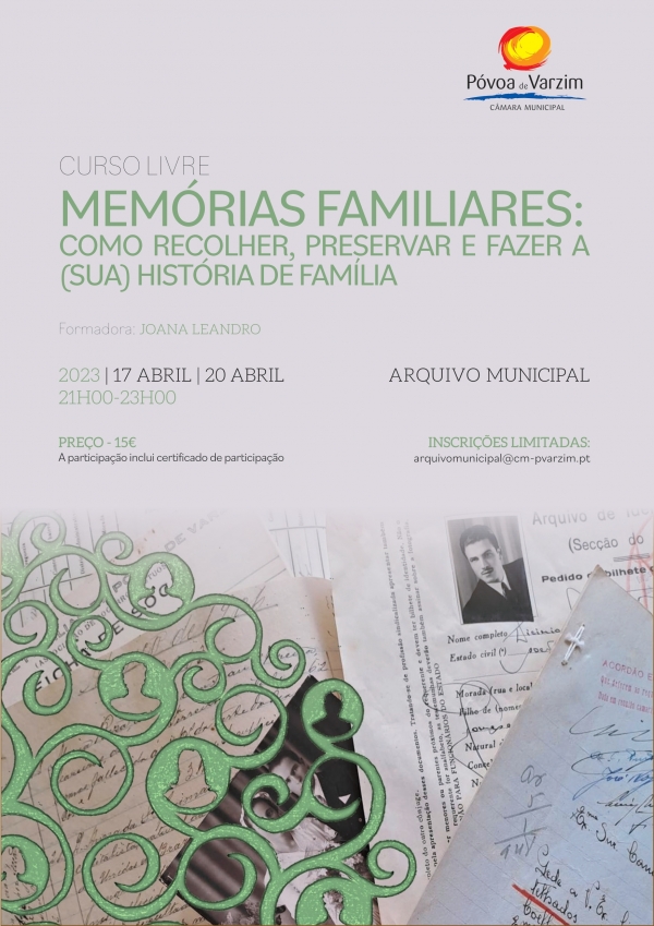 Curso livre "Memórias familiares: como recolher, preservar e fazer a (sua) história de família"
