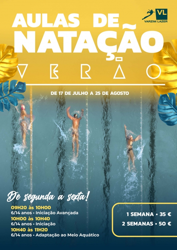 Aulas de natação de verão
