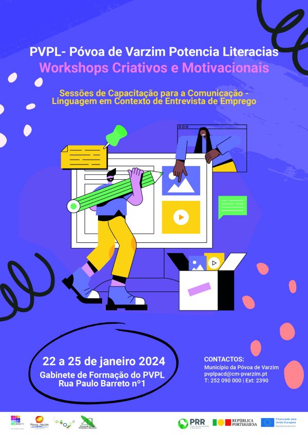 PVPL- Póvoa de Varzim Potencia Literacias - Workshops Criativos e Motivacionais