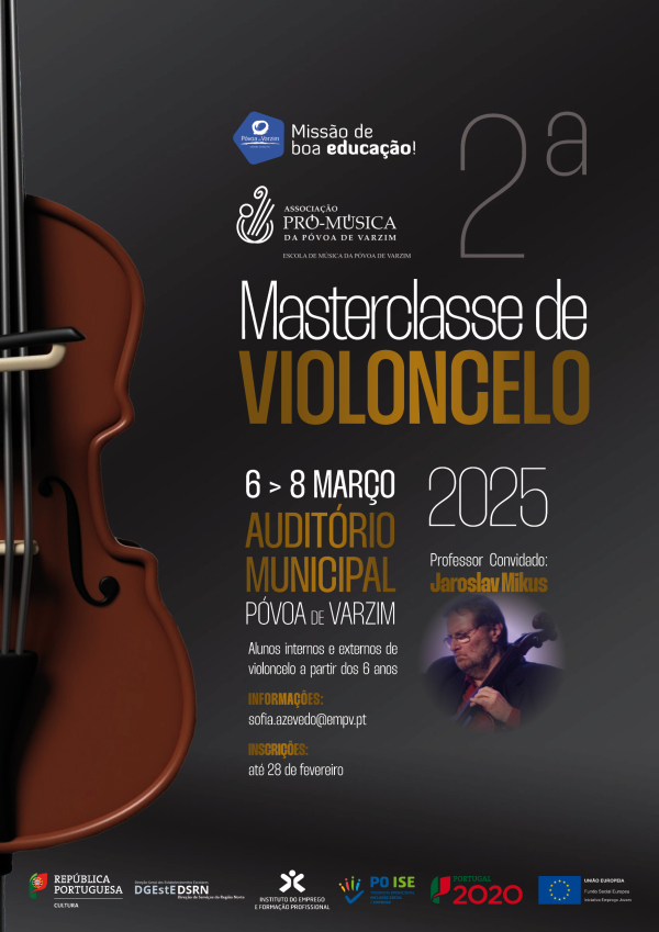 Inscrições 2ª Masterclasse de Violoncelo