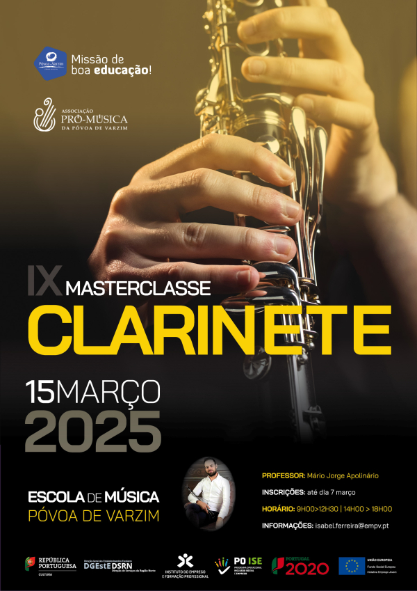 Inscrições IX Masterclasse de Clarinete