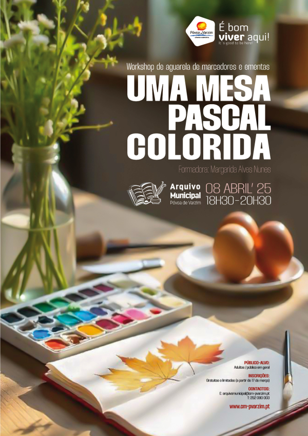 Workshop de Aguarela de marcadores e ementas “Mesa Pascal Colorida”