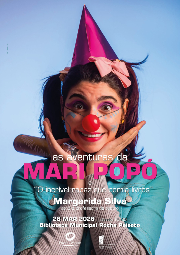 Sessão de história interativa “As aventuras da MARI POPÓ e O incrível rapaz que comia livros”