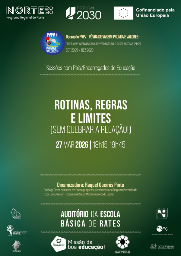 Sessão de sensibilização “Rotinas, regras e limites (sem quebrar a relação!)”.