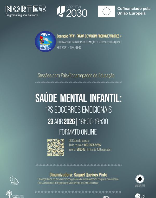 Sessão de sensibilização “Saúde Mental Infantil: 1.ºs Socorros Emocionais”