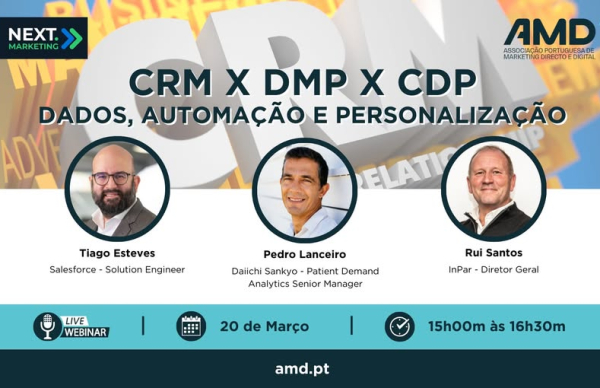 Webinar "CRM x DMP x CDP: Dados, Automação e Personalização"