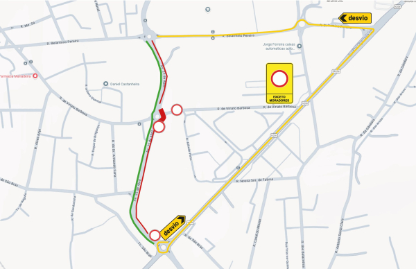 Constrangimentos à circulação rodoviária na Rua Viriato Barbosa e na Av. 25 de Abril