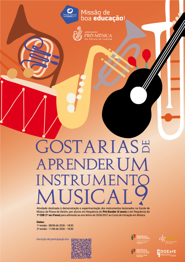 "Gostarias de aprender um instrumento musical?"