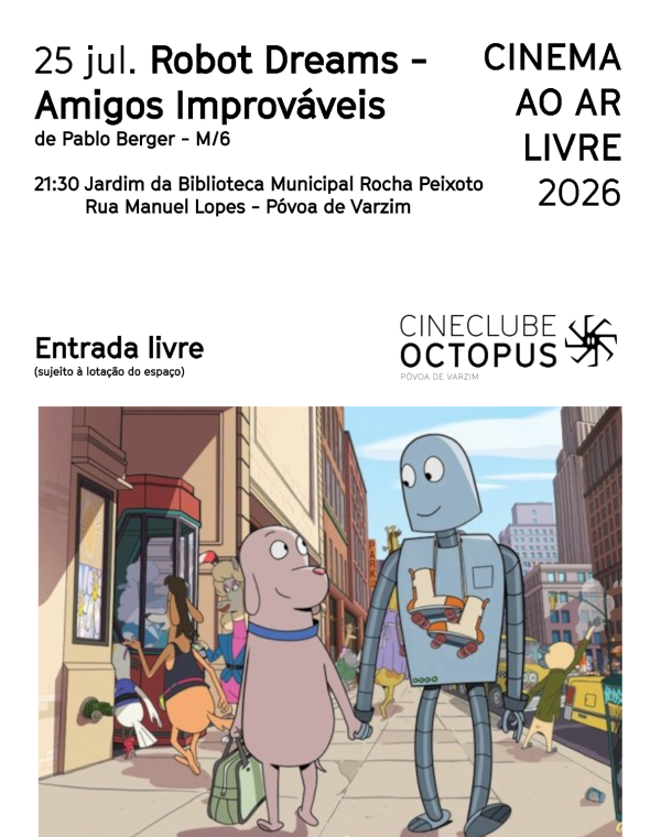 Cinema ao ar livre "Robot Dreams – Amigos Improváveis"