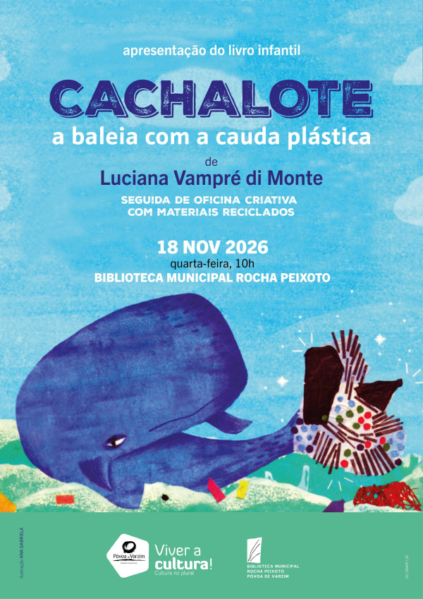 Apresentação do livro infantil "Cachalote, a baleia com a cauda plástica"