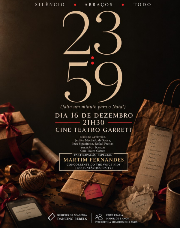 Espetáculo de dança “23:59 (falta um minuto para o Natal)”