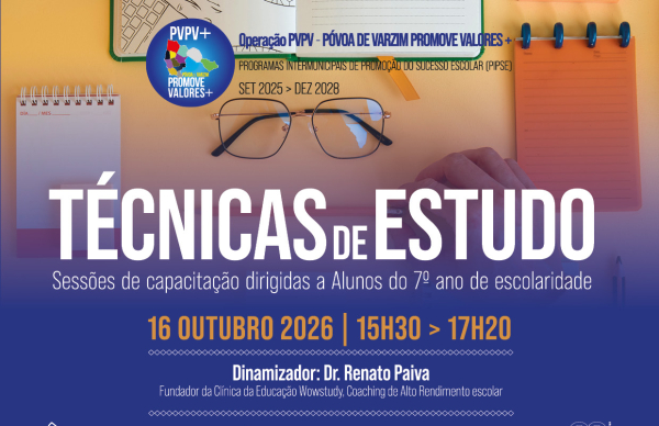Município capacita alunos poveiros em "Técnicas de Estudo"